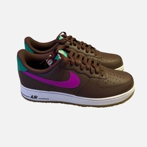 Nike Air Sneakers in Brown with Purple and Green Accents